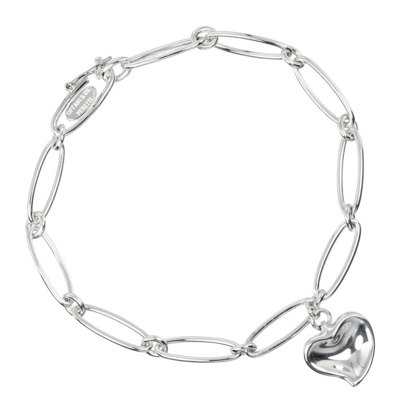 【日本直送】ティファニー TIFFANY&Co. カーブド ハート ブレスレット 腕周り約17.3cm シルバー925 約9g【中古】Aランク - 手鍊/手環 - 銀 銀色