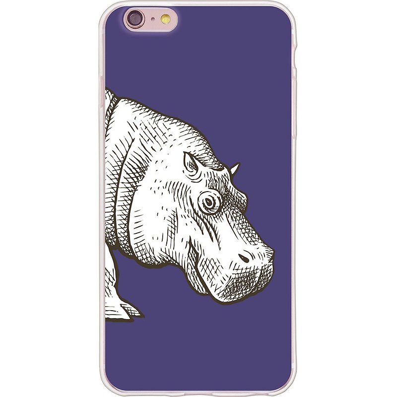 New Year designers - Wild hippo [] -TPU phone shell "iPhone / Samsung / HTC / LG / Sony / millet" * - Phone Cases - Silicone Blue