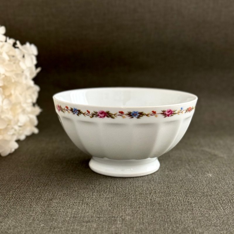 40588-French antique latte bowl Limoges Sofafils - ถ้วยชาม - เครื่องลายคราม 