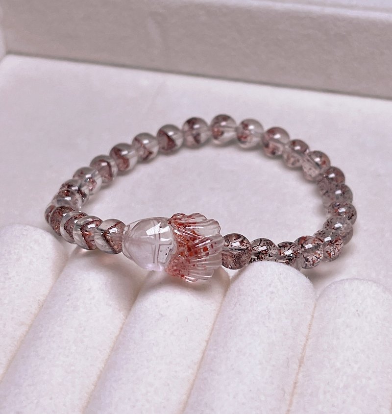 Yun Stone-fully see-through gold strawberry fox bracelet - สร้อยข้อมือ - คริสตัล 
