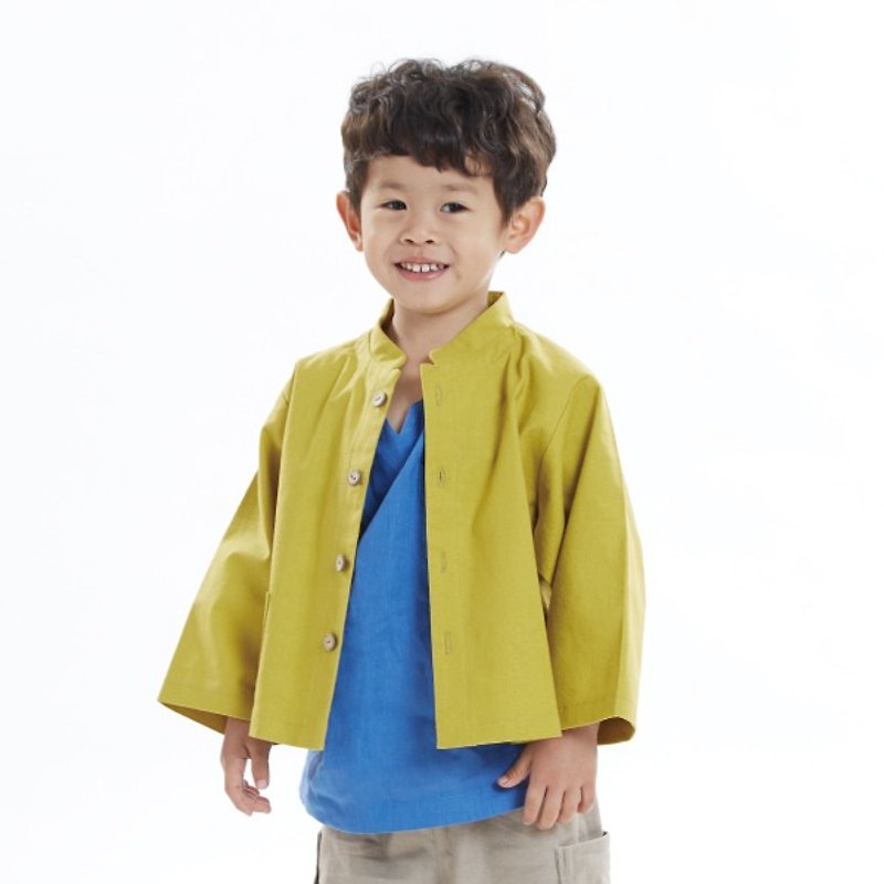 M0007 Chinese collar long-sleeved jacket - mustard - Other - Paper Yellow
