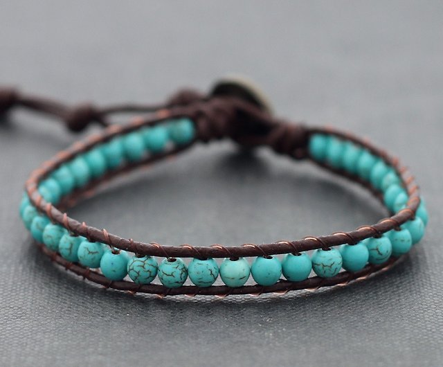 Turquoise Leather Bracelets for Men for sale  eBay
