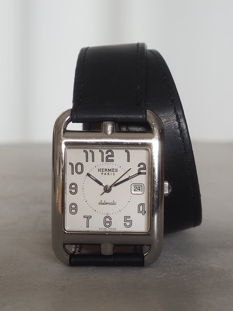 HERMES Cape Cod Double Tour Watch, Margiela period, Silver black, vintage - Men's & Unisex Watches - Silver Silver