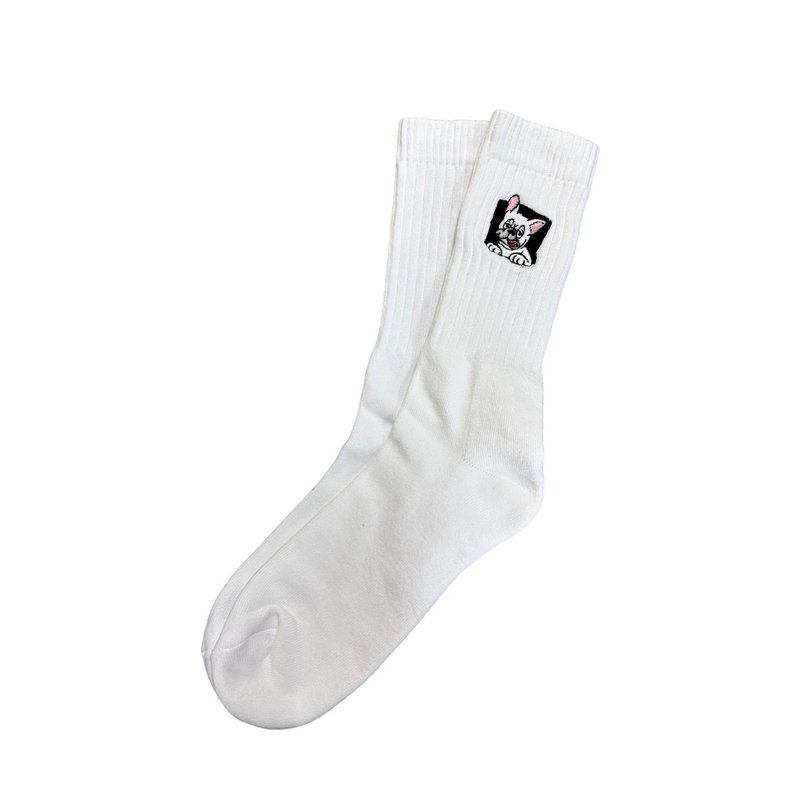 FRENCHIE DOG SOCKS -CREAM - Other - Cotton & Hemp White