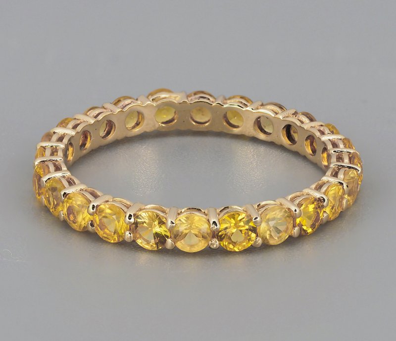 Eternity ring with round sapphires - 戒指 - 貴金屬 金色