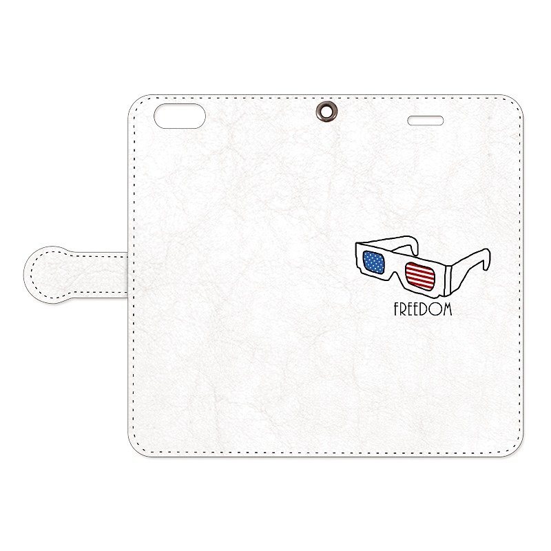 [Notebook type iPhone case] Freedom - Phone Cases - Genuine Leather White