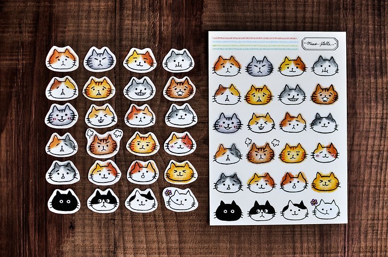 DIY Cat sticker- Simili paper / Collage / Notepad / DIY sticks - Stickers - Paper Multicolor
