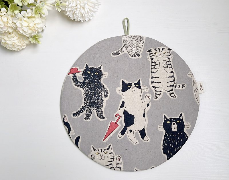 [Moon Handmade] Cute cat cloth insulation mat - Other - Cotton & Hemp 