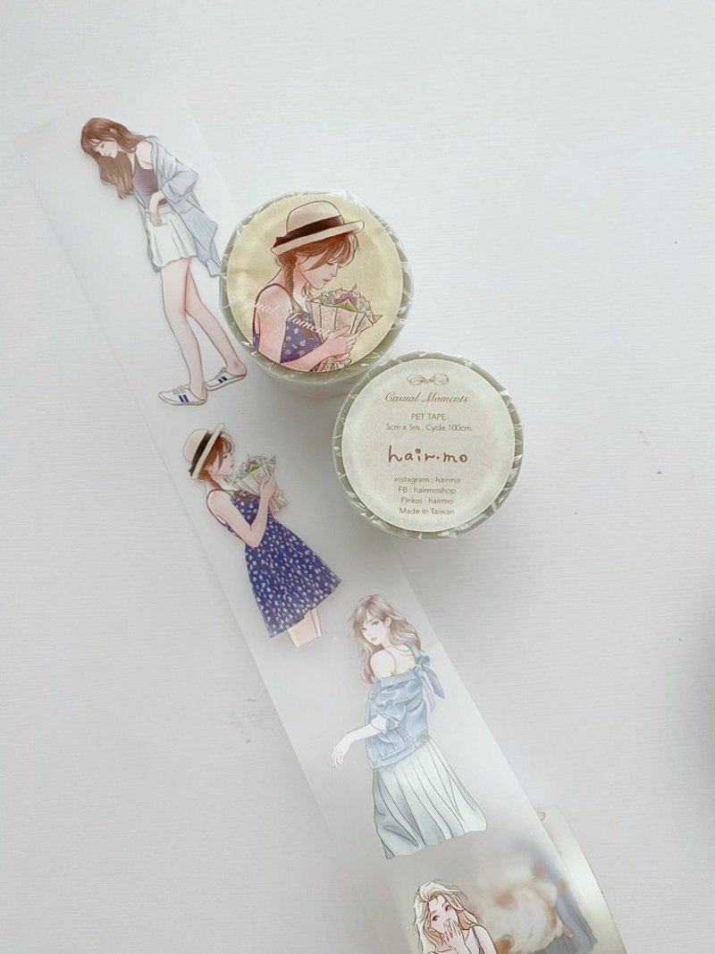 NO.18 隨性日常 Casual Moments割型PET膠帶 - 紙膠帶/和紙/PET - 塑膠 藍色