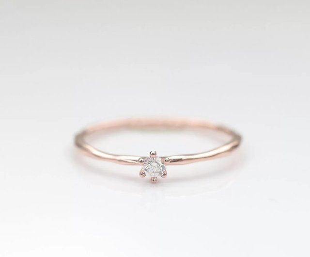 14k pinkgold rose ring..small size