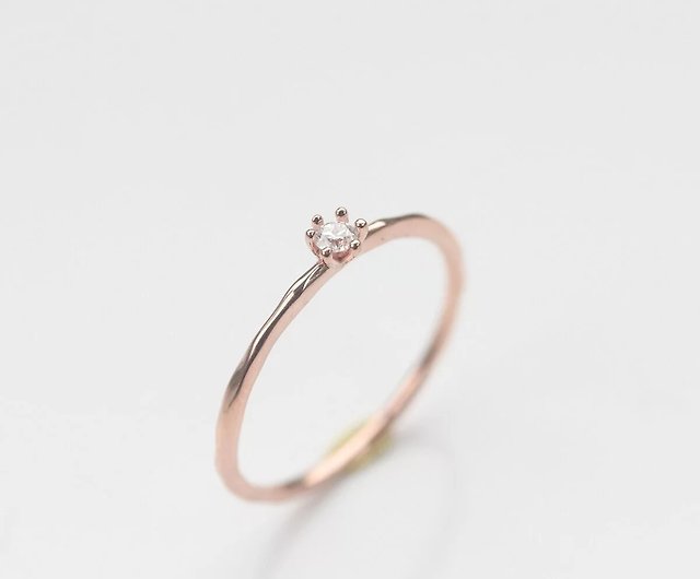 14k pinkgold rose ring..small size