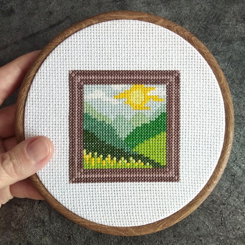 Cross stitch pattern Miniature, cross stitch pattern landscape, small xstitch - 其他數位商品 - 其他材質 