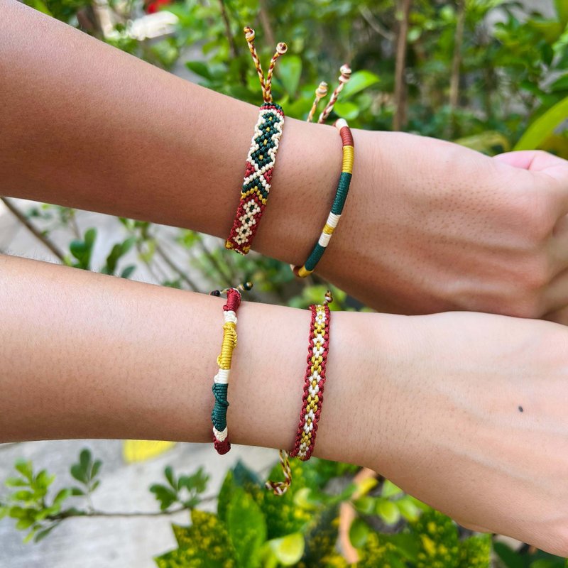 Earth Colors - Braided Hand Rope - Ethnic Style | Earthy - Jade Thread | Wettable - Bracelets - Silk Khaki