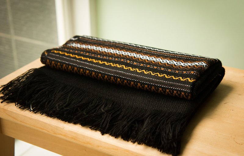 南美洲印地安手工披肩 黑色 - 圍巾/披肩 - 其他材質 