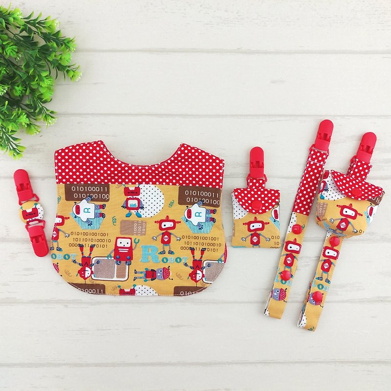 Robot base. Handmade 6 pieces of Mi Yue group (Fun bag can be increased by 40 embroidered name) - Baby Gift Sets - Cotton & Hemp Orange