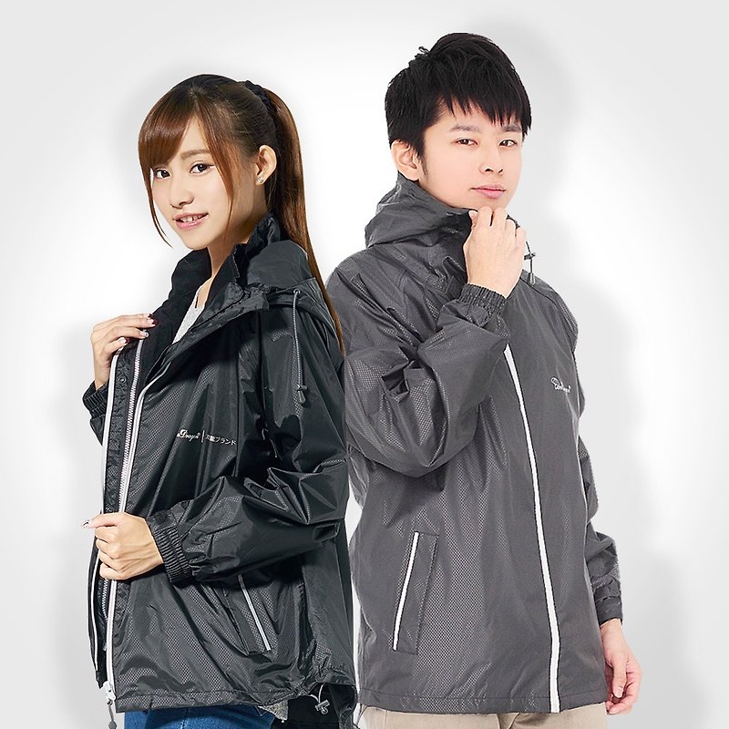 Ssangyong new honey velvet cold and rainproof windbreaker_fashionable Japanese three-dimensional tailoring coat-black - เสื้อแจ็คเก็ต - วัสดุกันนำ้ สีดำ