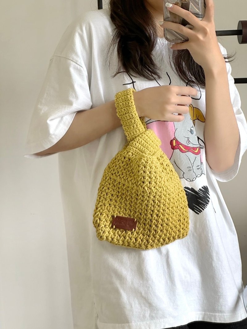 Japanese hand bag [Crochet bag] - กระเป๋าแมสเซนเจอร์ - ผ้าฝ้าย/ผ้าลินิน 