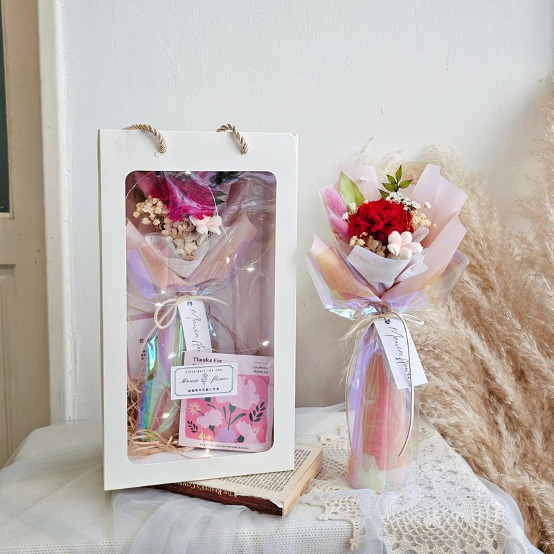 Mother's Day Everlasting Carnation Bouquet/Two Colors Quick Shipping Ready in Stock - ช่อดอกไม้แห้ง - พืช/ดอกไม้ หลากหลายสี