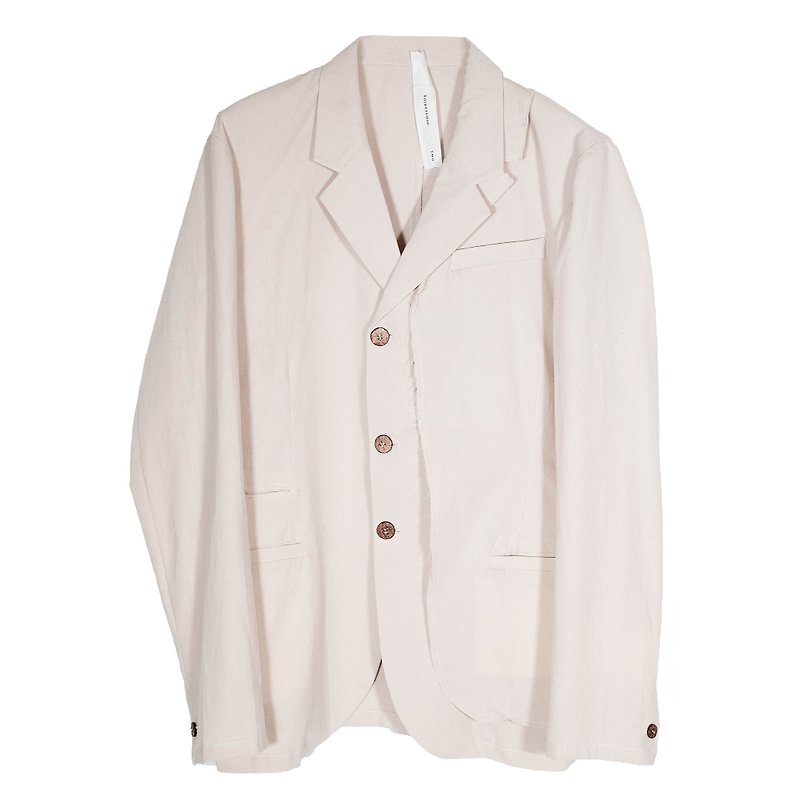 DOUBLE LAYER BLAZER - Women's Blazers & Trench Coats - Cotton & Hemp Khaki