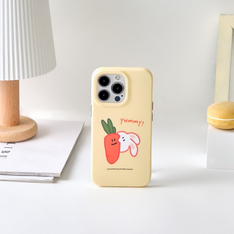 Second Morning Rabbit Carrot Anti-fall iPhone Case - เคส/ซองมือถือ - พลาสติก หลากหลายสี