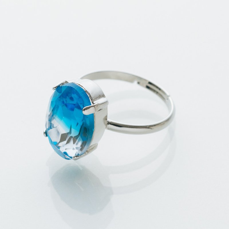 blue & clear ring - General Rings - Glass Multicolor