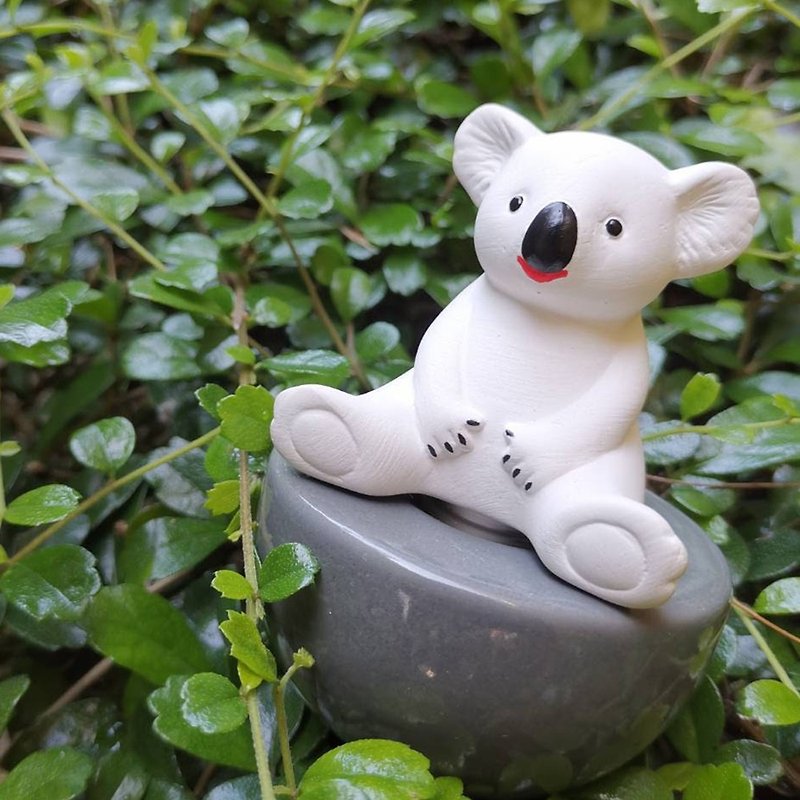 Koala Ceramic Fragrance Diffuser - 香薰/精油/線香 - 陶 灰色