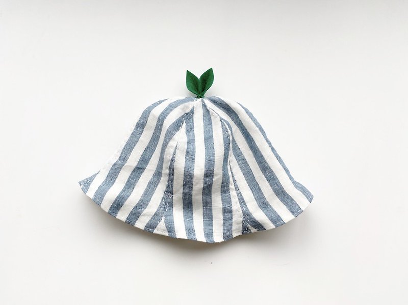 Bigger and bigger Linen leaf hat stripe - หมวกเด็ก - ผ้าฝ้าย/ผ้าลินิน หลากหลายสี