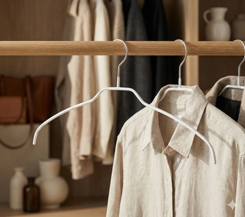 【ドイツ・MAWA】おしゃれでシンプルな滑り止めシームレスハンガー 42cm (ホワイト/4本) - ハンガー・フック - その他の素材 ホワイト