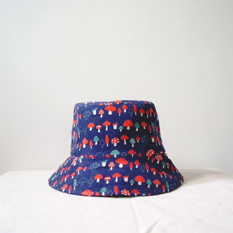 Dark blue corduroy hat mushroom manual - Hats & Caps - Paper Blue