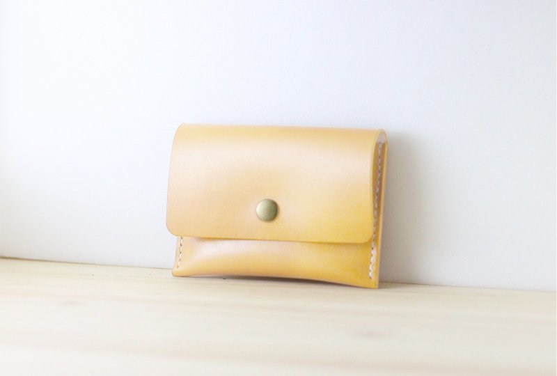【母親節禮物】經典皮革零錢包 / 名片包 | 原色 - 散紙包 - 真皮 黃色