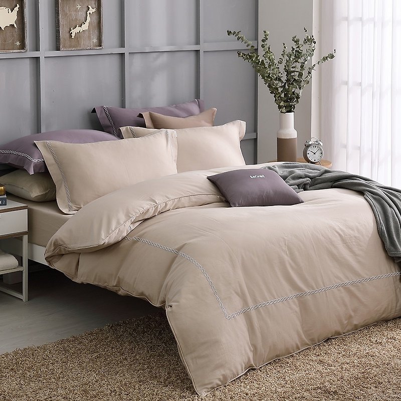 真真 - 时尚金 - 高品質60綿の二重使用の寝具パッケージの4ピースグループ[ダブルサイズ5 * 6.2フィート] - 寝具 - コットン・麻 ゴールド