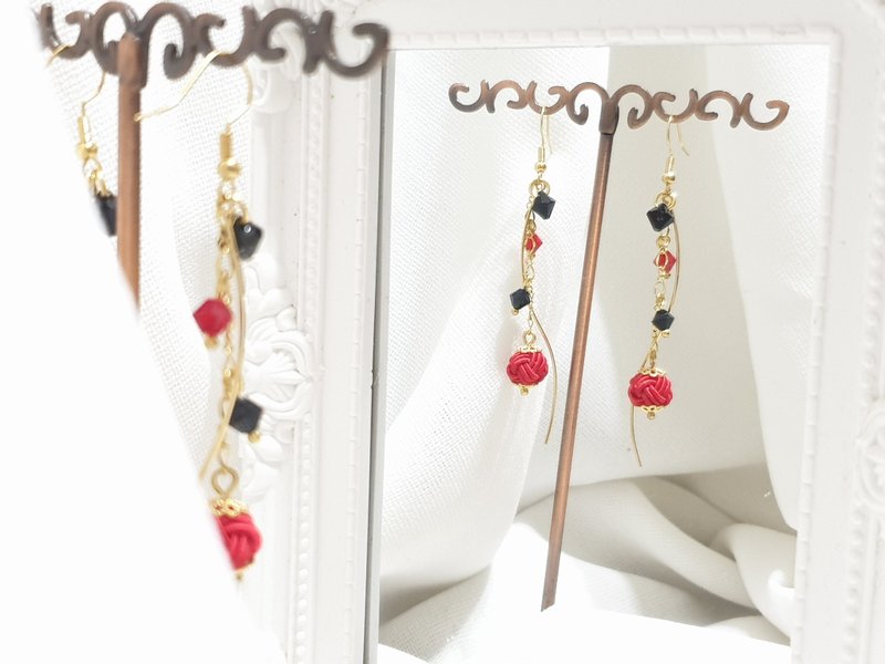 Mizuhiki - Luminescence Collection - Crimson - ต่างหู - วัสดุอื่นๆ สีแดง