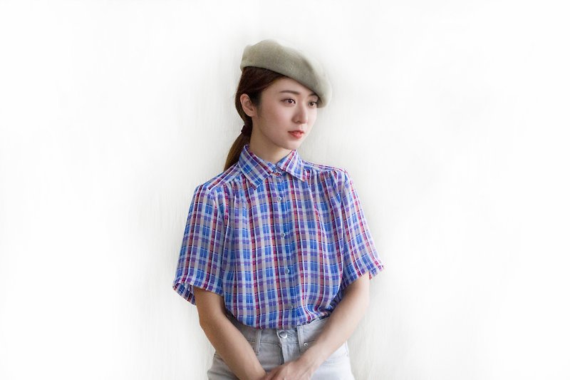 Blue Midsummer Ocean Vintage Short Sleeve Shirt - Women's Shirts - Polyester 