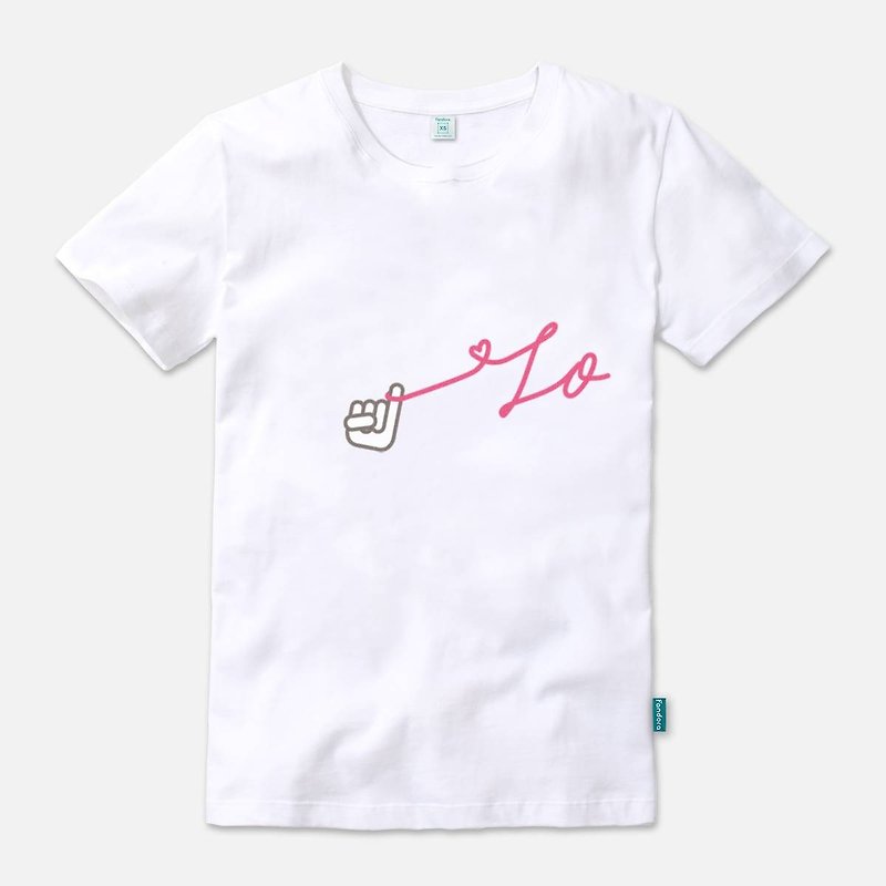 Our Love Line-LO - Straight t-shirt - เสื้อฮู้ด - ผ้าฝ้าย/ผ้าลินิน ขาว