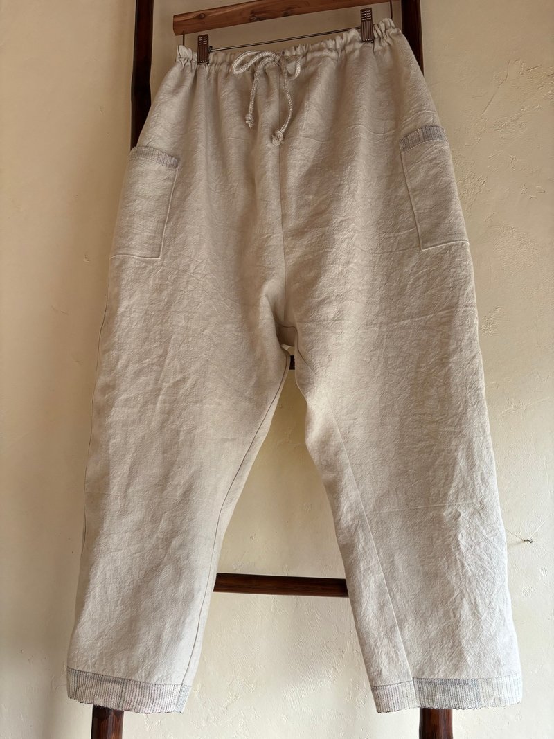 Loose linen pants M - Unisex Pants - Cotton & Hemp 