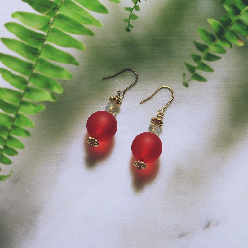 // Feast Scrub Red Earrings // ve017 - Earrings & Clip-ons - Plastic Red