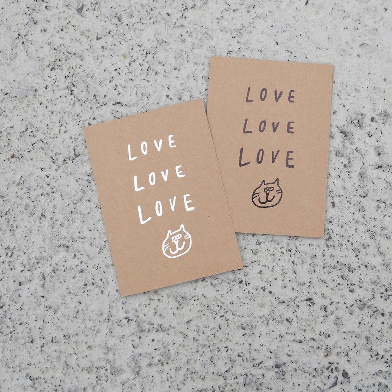 LOVE＆PEACEホットブラック/シルバーカードポストカード封筒付き - カード・はがき - 紙 ピンク