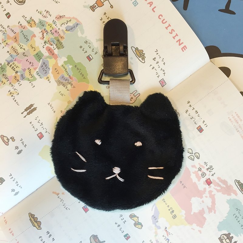 Xiao Hei Miao Miao Hand-made Safe Charm Bag / Lucky Bag - Omamori - Cotton & Hemp Black