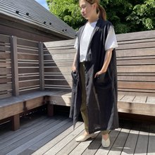着物リメイク　正絹上代紬ワンピ＊付け襟＊スヌード＊バッグ4点セット 紬の着物リメイク Vネックワンピース - ショップ 自然堂