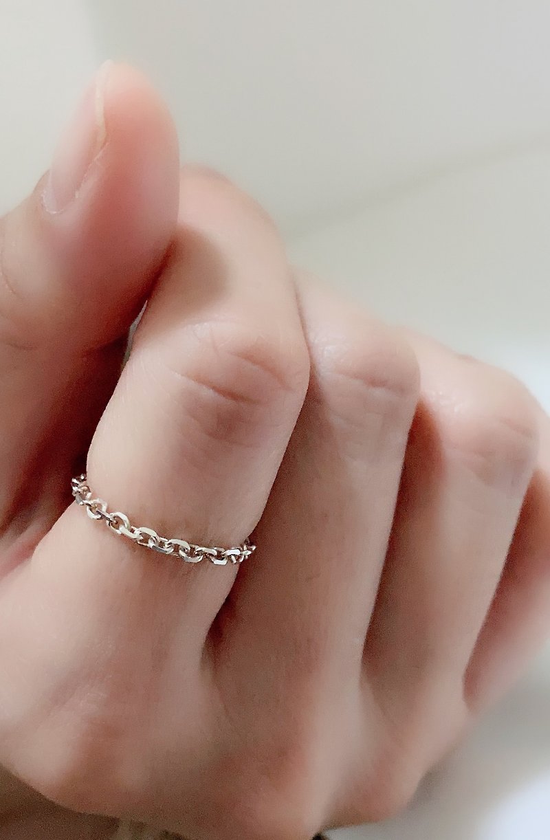 Sterling Silver Chain Ring-Heavy Chain Ring - General Rings - Silver 
