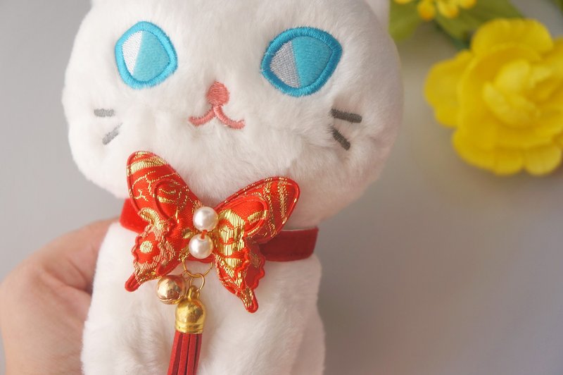 貓咪狗狗兔子鴨子-小型(P-S)-三角巾領巾項圈項鍊 貓咪安全扣過年 - 項圈/牽繩 - 其他材質 多色