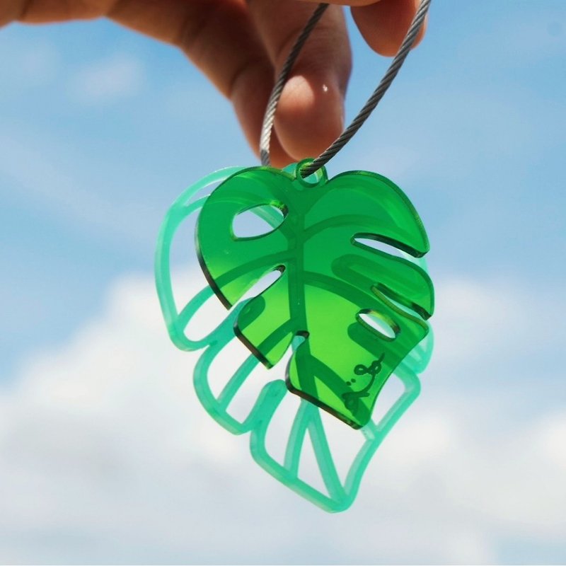SSR:: Haihaiji-Turtle Leaf | Acrylic pendant Acrylic key ring original design - Keychains - Acrylic Green