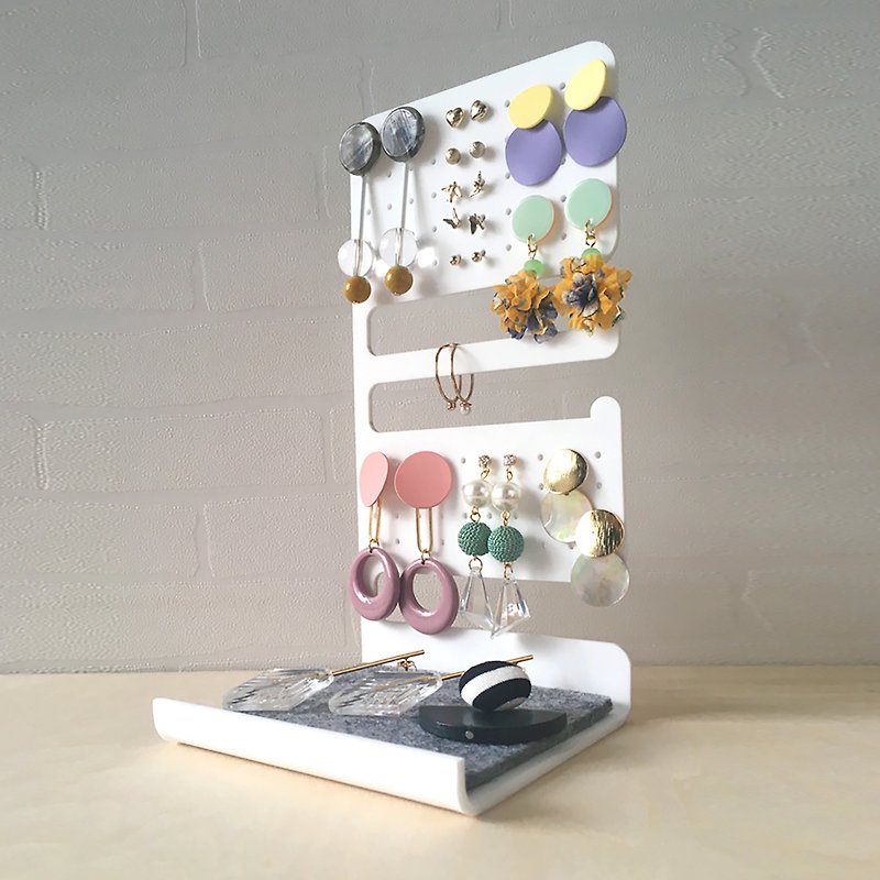 Jewelry Organizer, Four Seasons Collection - Spring Style - Earrings & Clip-ons - Plastic Black
