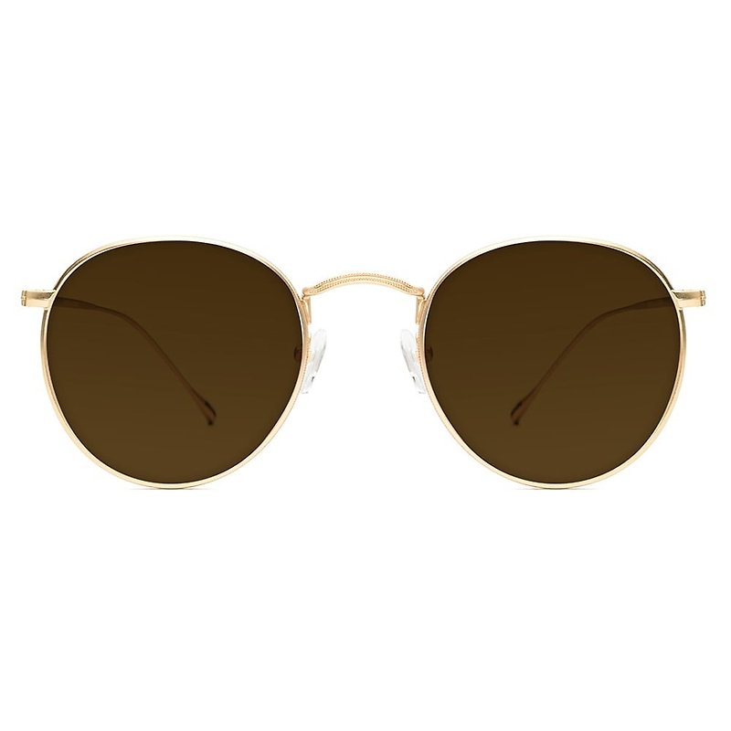 Sunglasses | Sunglasses | Ultra-lightweight gold round frame shape | Italian design | Metal frame - Glasses & Frames - Stainless Steel Gold