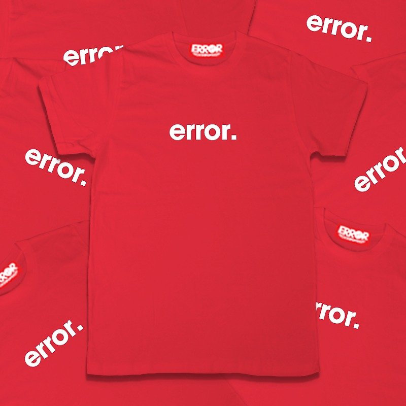 基本エラーTシャツ（赤） - Tシャツ メンズ - コットン・麻 レッド