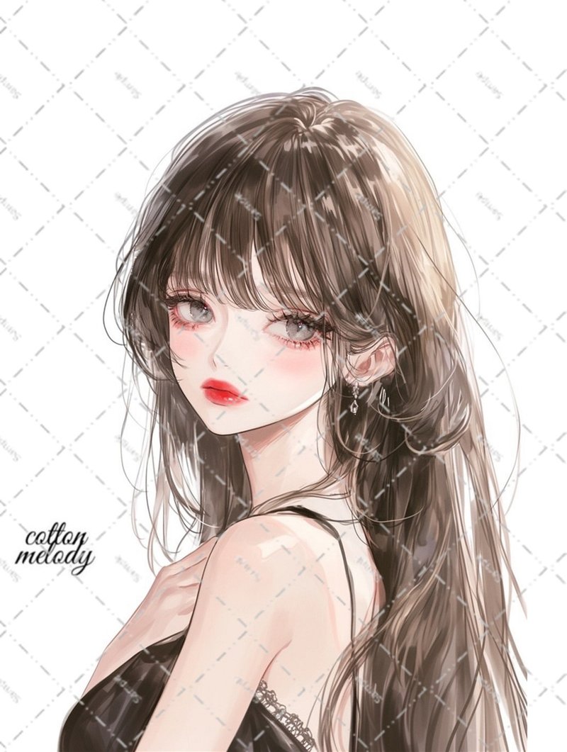 original sticker no.6496 人物ステッカー オリジナルステッカー 人物ステッカー 女の子ステッカー オリジナル人物ステッカー - 貼紙 - 紙 