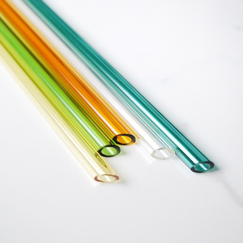 [25cm long straw - tip can pierce the membrane seal beverage] (diameter 0.8cm) Rainbow glass pipette reuse environmental Love the Earth (comes easily washed clean brush bar) non-toxic and environmentally friendly color heat-resistant glass custom to exchan - หลอดดูดน้ำ - แก้ว หลากหลายสี