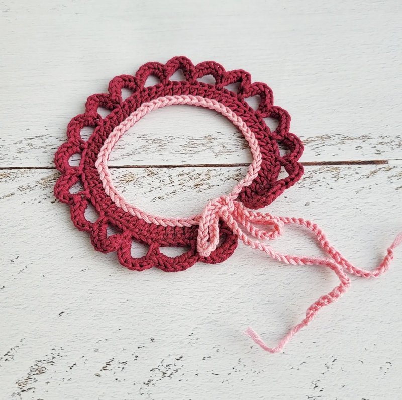Collar for pets/Handmade pets collar/Dogs collar/Cats collar/Pets accessories - 寵物衫 - 棉．麻 粉紅色