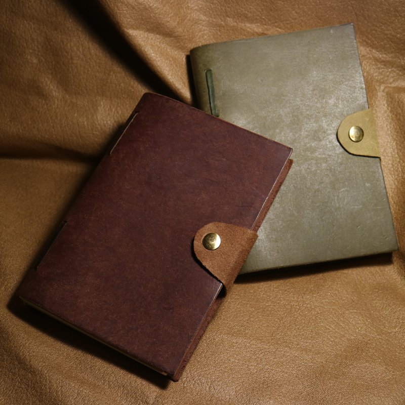 [Urban Dream Talker] Handmade Leather Notebook ∣ Red Model ∣ Nubuck Leather Snap Button - Notebooks & Journals - Genuine Leather 