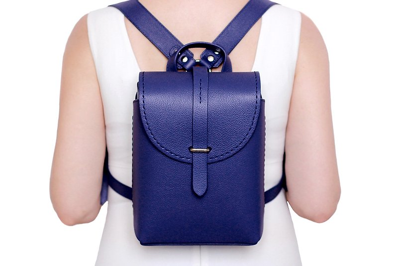 Blue backpack, backpack, womens backpack, blue leather backpack, blue bag - Backpacks - Genuine Leather Blue